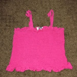 Tank hot pink color size 5 girl stretchy top Summer fun crop EUC